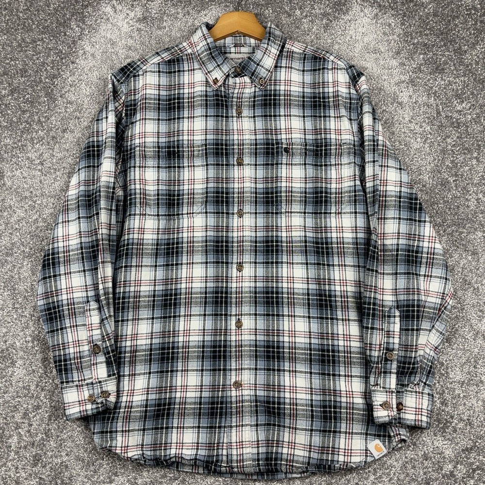 Carhartt Flannel Shirt Men's Medium Heavyweight‎ Plaid Outdoors Gorpcore